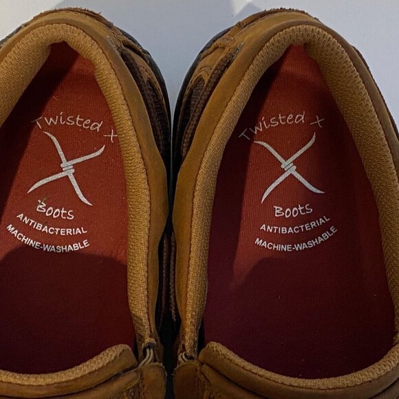 Twisted X Oiled Saddle Driving Moccasins Mens Size 7.5 Slip On Leather MDMS017 - Picture 7 of 11